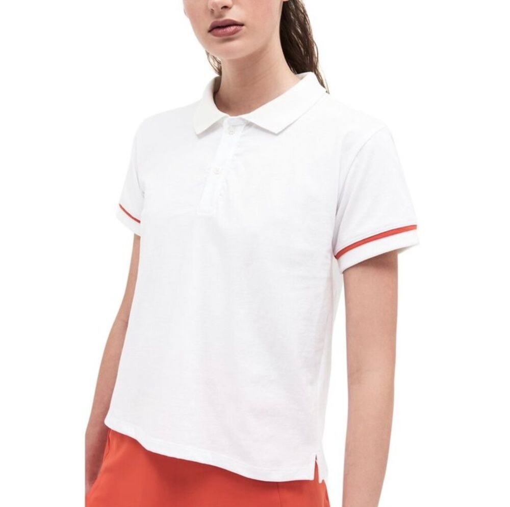 Splits59 Polo Top Womens SZ Medium Steffi White Preppy Organic Cotton Tennis UO